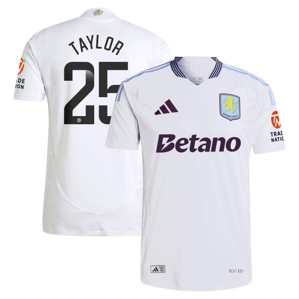 Aston Villa Shirts - aston villa adidas wsl away authentic shirt 2024-25 with taylor 25 printing Collection of Official Fan Gear