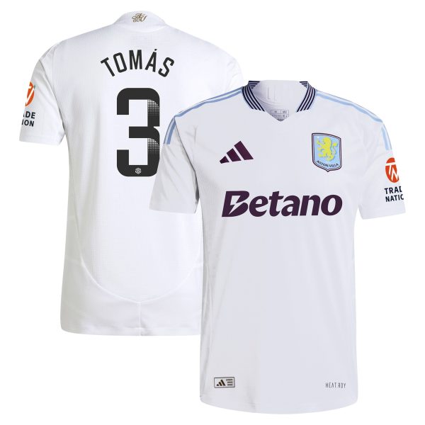 Aston Villa Shirts - aston villa adidas wsl away authentic shirt 2024-25 with tomás 3 printing Collection of Official Fan Gear