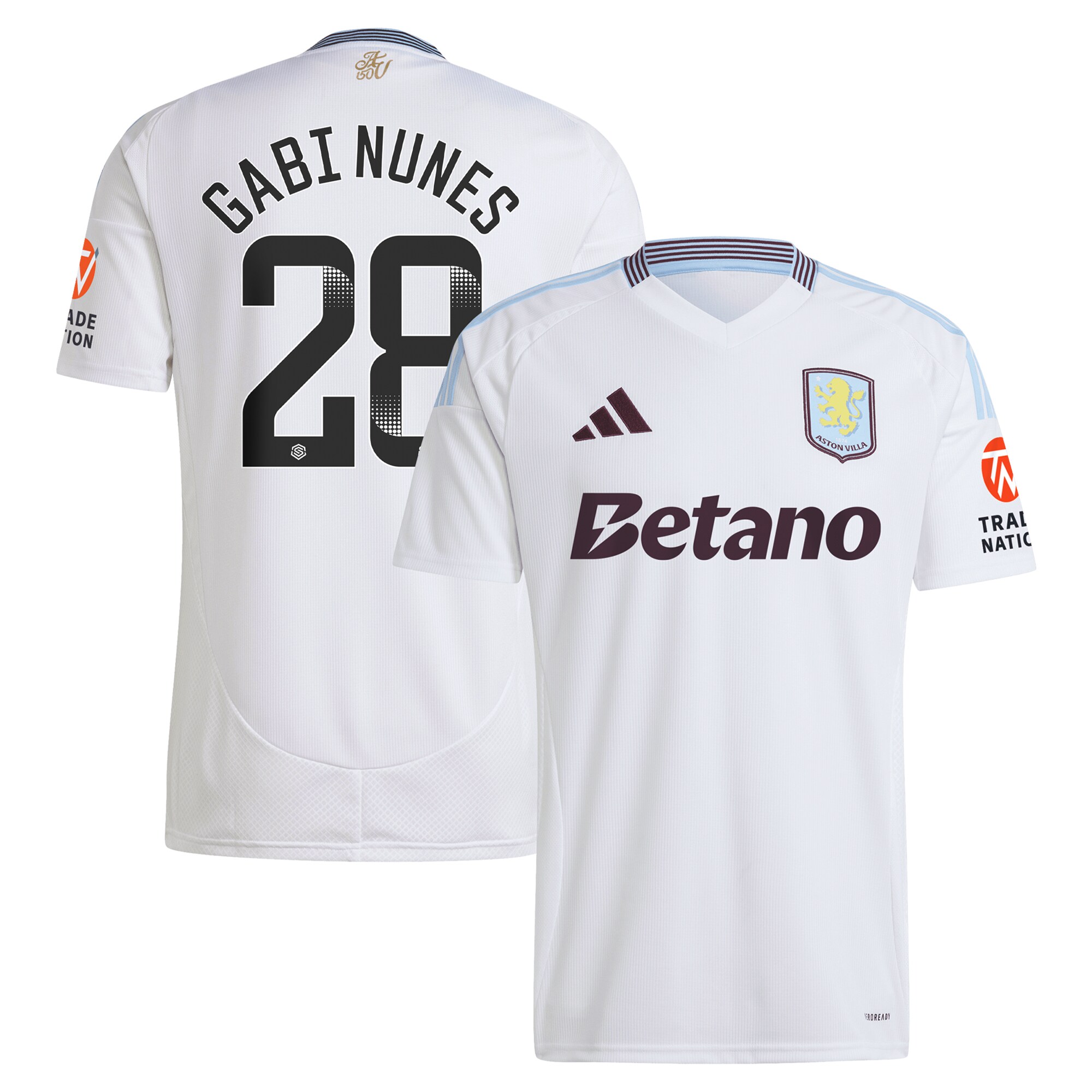 Aston Villa Shirts - aston villa adidas wsl away shirt 2024-25 with gabi nunes 28 printing Collection of Official Fan Gear