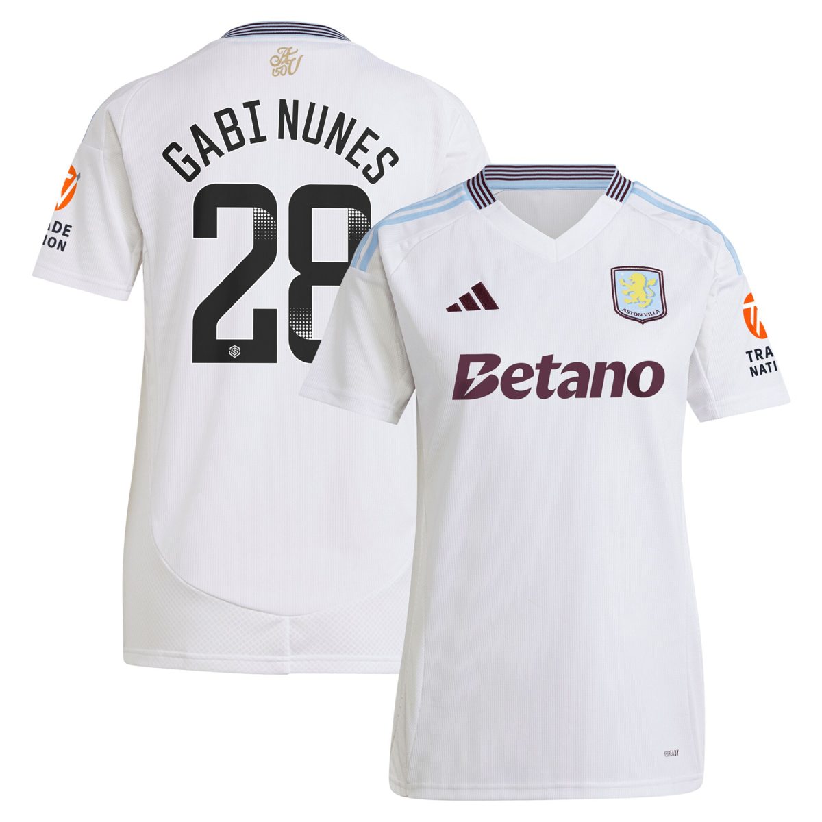 Aston Villa Shirts - aston villa adidas wsl away shirt 2024-25 – womens with gabi nunes 28 printing Collection of Official Fan Gear