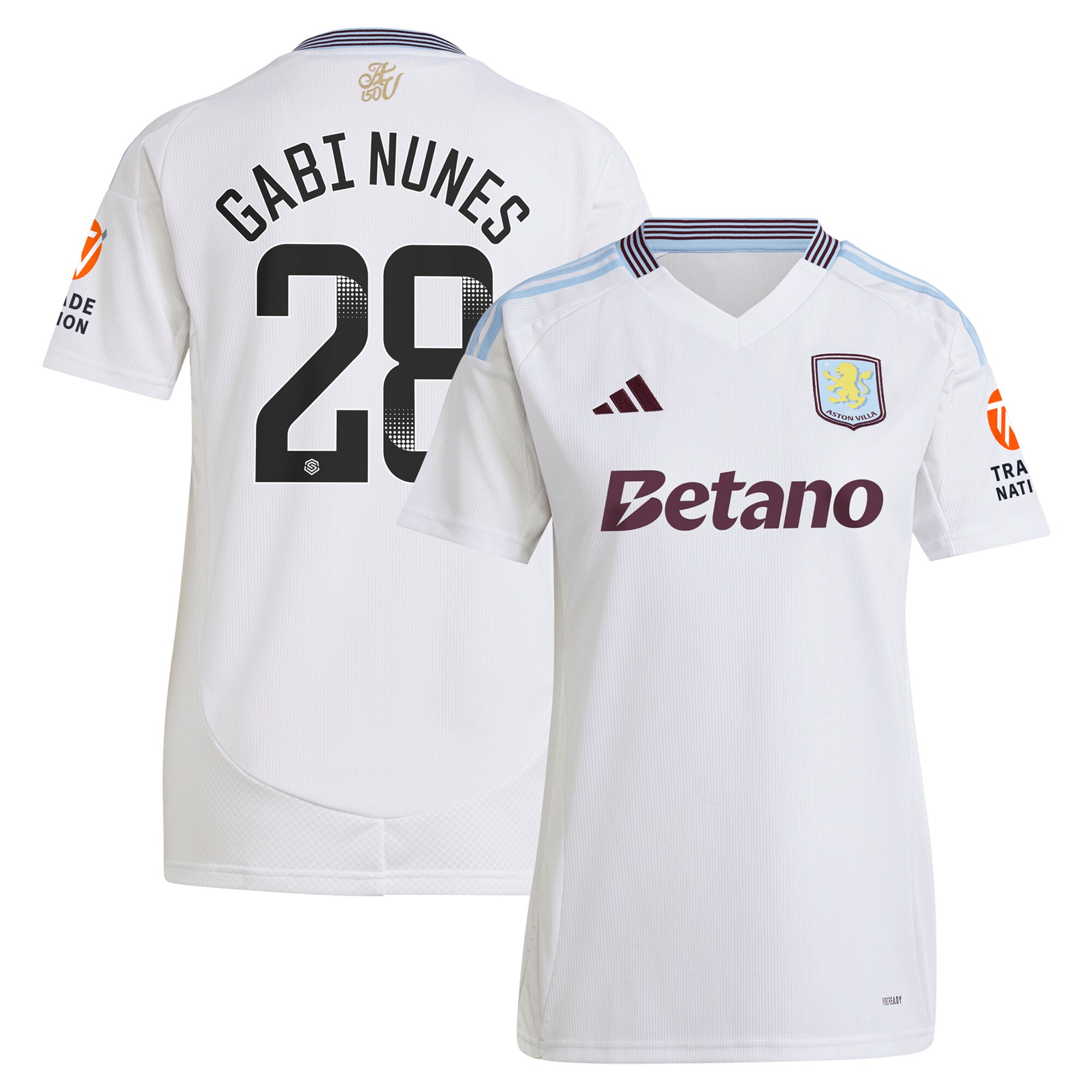 Aston Villa Shirts - aston villa adidas wsl away shirt 2024-25 – womens with gabi nunes 28 printing Collection of Official Fan Gear