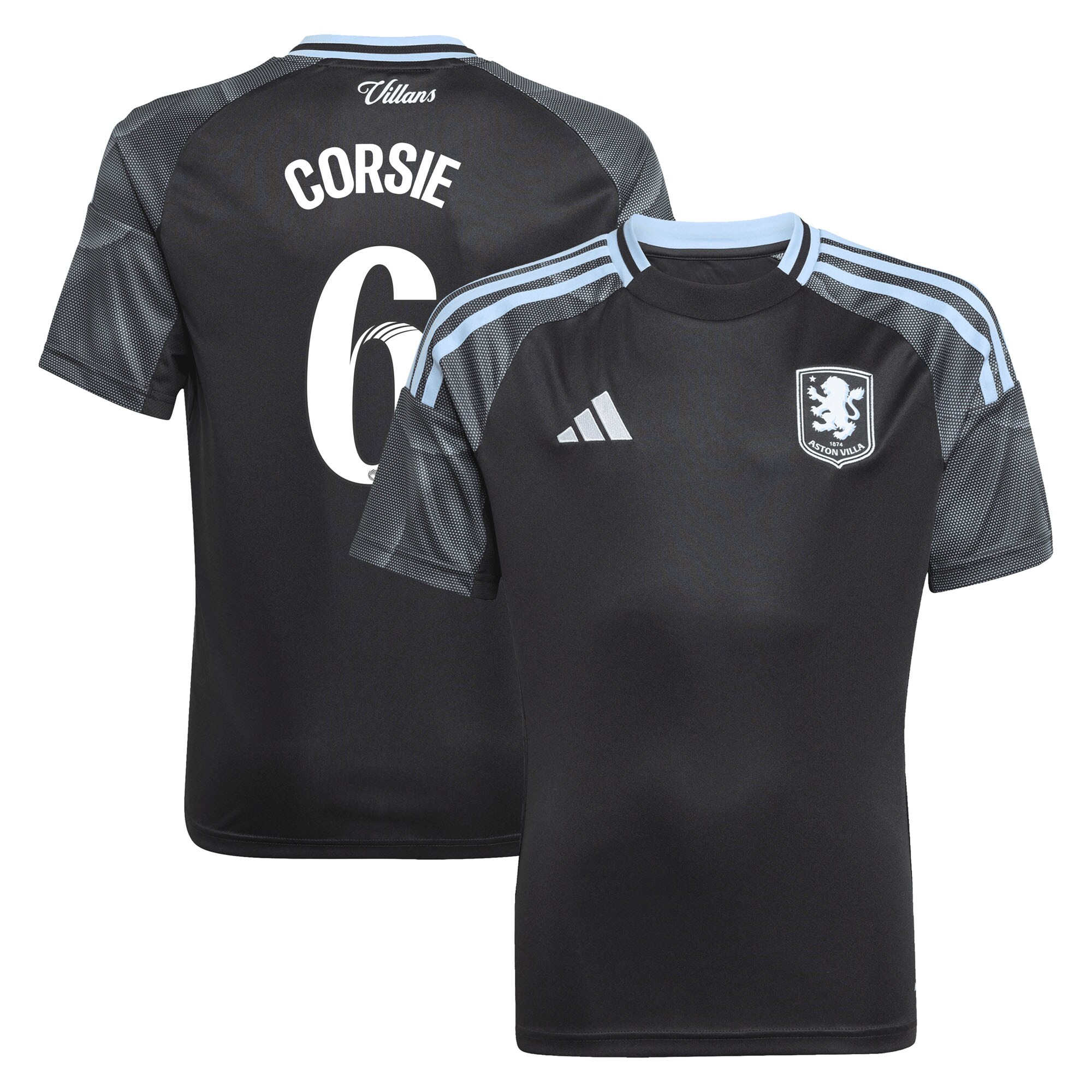 Aston Villa Shirts - aston villa adidas wsl away shirt 2025-26 – kids with corsie 6 printing Collection of Official Fan Gear