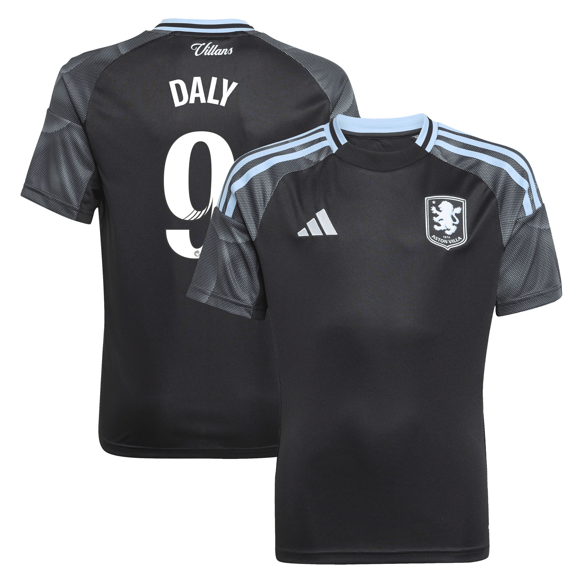 Aston Villa Shirts - aston villa adidas wsl away shirt 2025-26 – kids with daly 9 printing Collection of Official Fan Gear