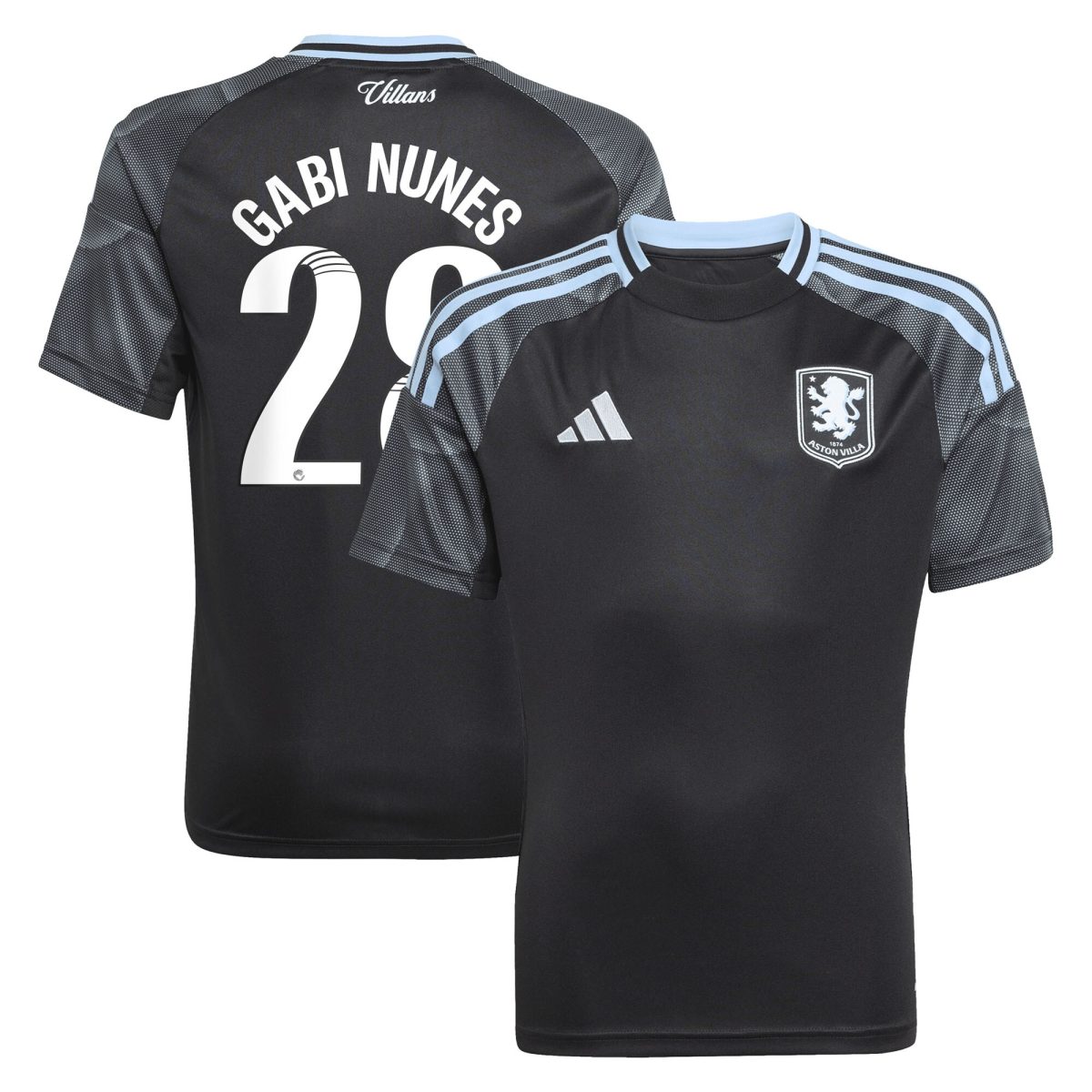 Aston Villa Shirts - aston villa adidas wsl away shirt 2025-26 – kids with gabi nunes 28 printing Collection of Official Fan Gear