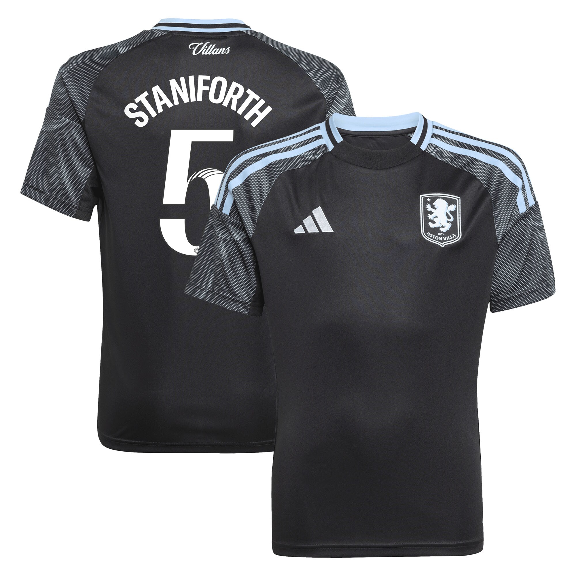 Aston Villa Shirts - aston villa adidas wsl away shirt 2025-26 – kids with staniforth 5 printing Collection of Official Fan Gear