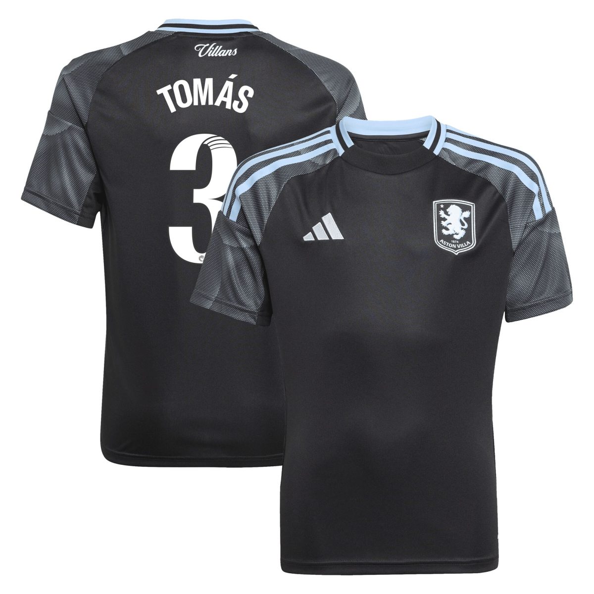 Aston Villa Shirts - aston villa adidas wsl away shirt 2025-26 – kids with tomás 3 printing Collection of Official Fan Gear