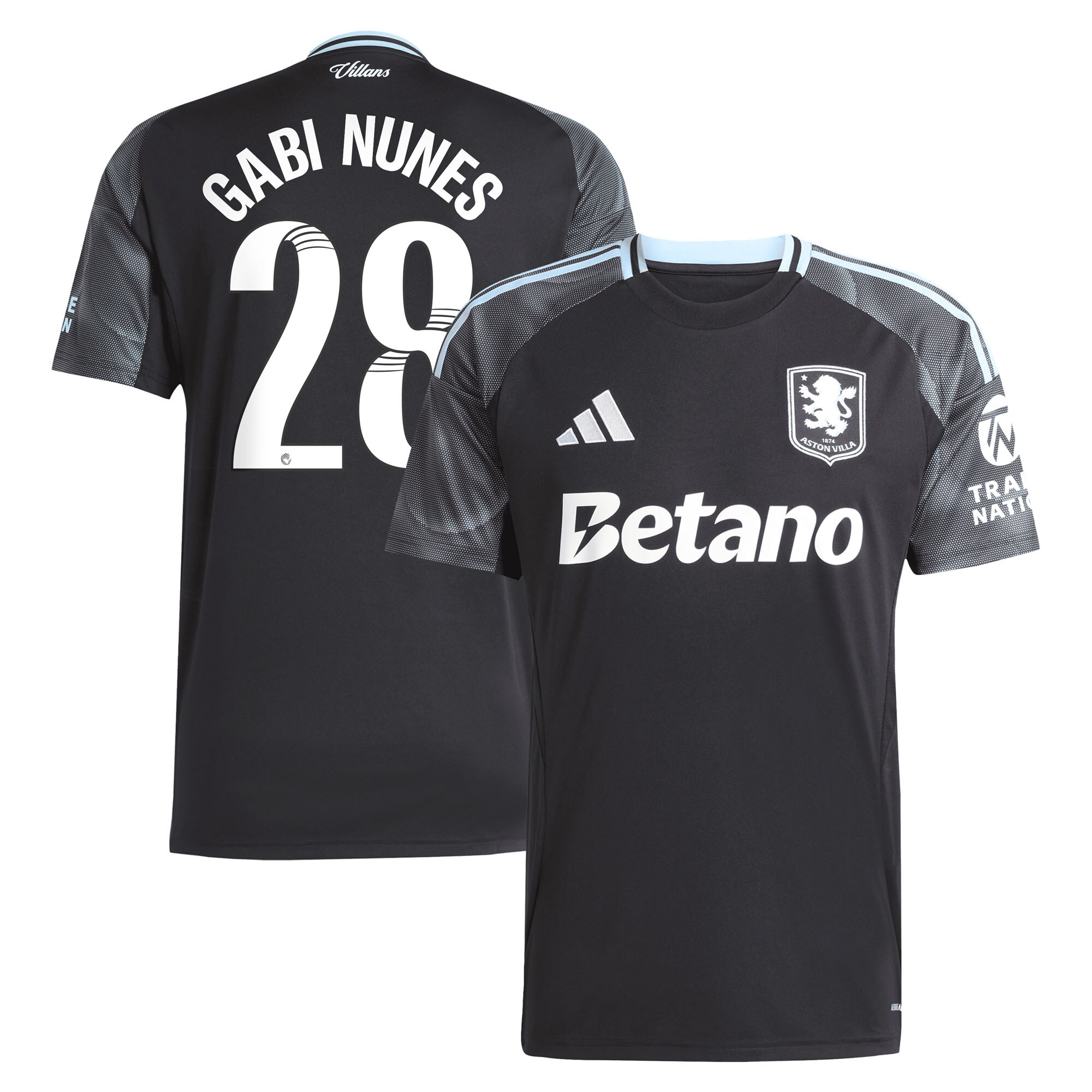 Aston Villa Shirts - aston villa adidas wsl away shirt 2025-26 with gabi nunes 28 printing Collection of Official Fan Gear