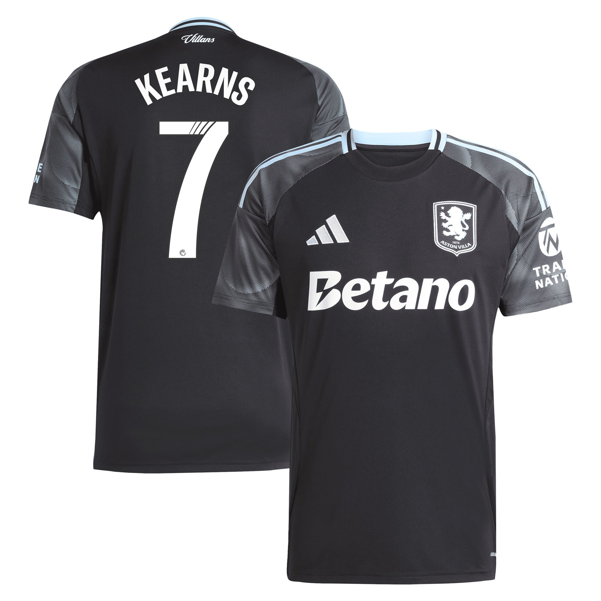 Aston Villa Shirts - aston villa adidas wsl away shirt 2025-26 with kearns 7 printing Collection of Official Fan Gear