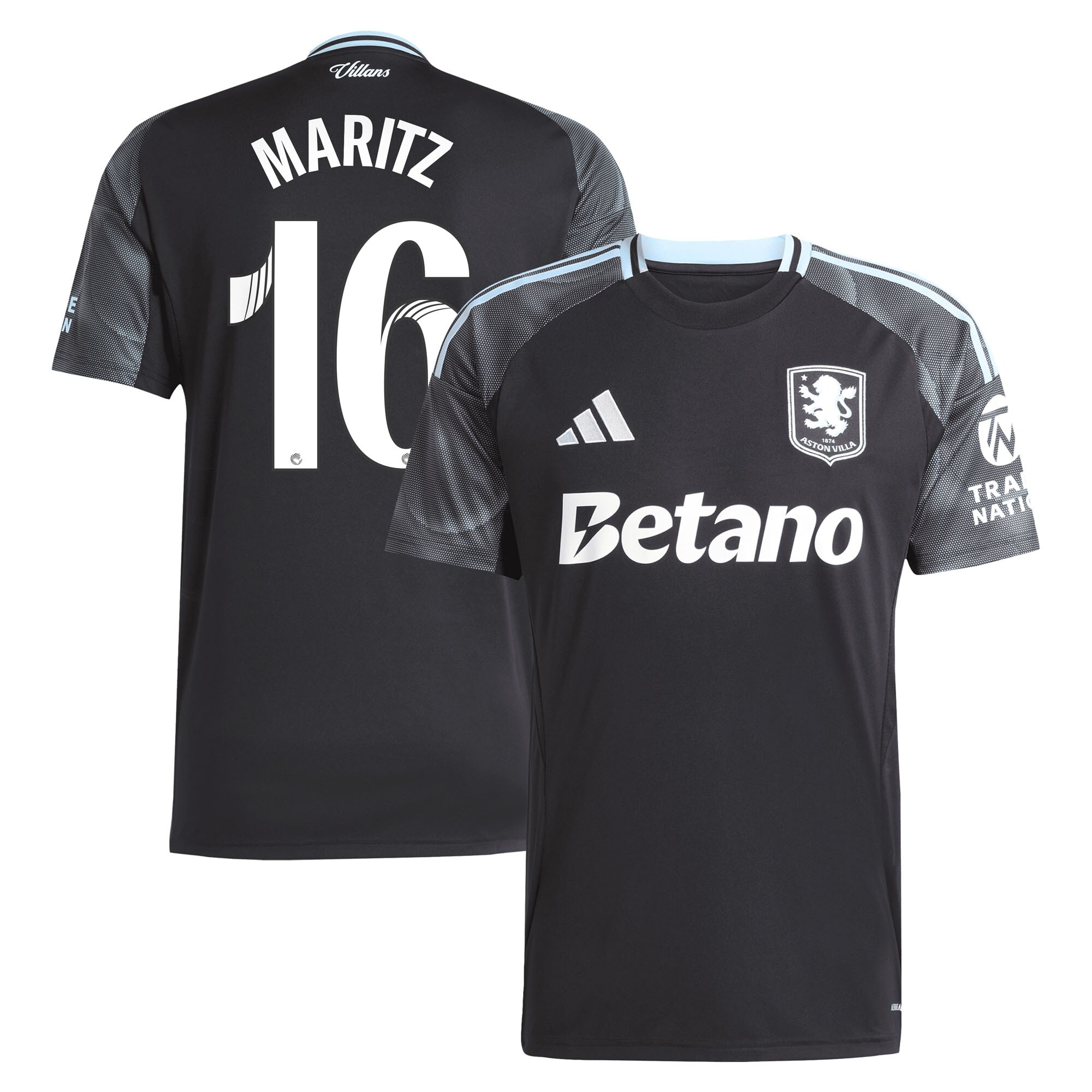 Aston Villa Shirts - aston villa adidas wsl away shirt 2025-26 with maritz 16 printing Collection of Official Fan Gear