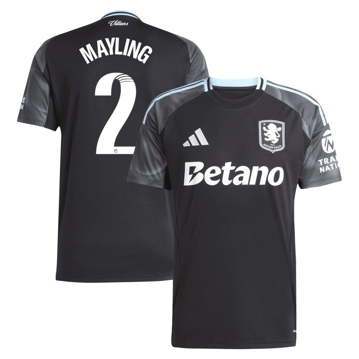 Aston Villa Shirts - aston villa adidas wsl away shirt 2025-26 with mayling 2 printing Collection of Official Fan Gear
