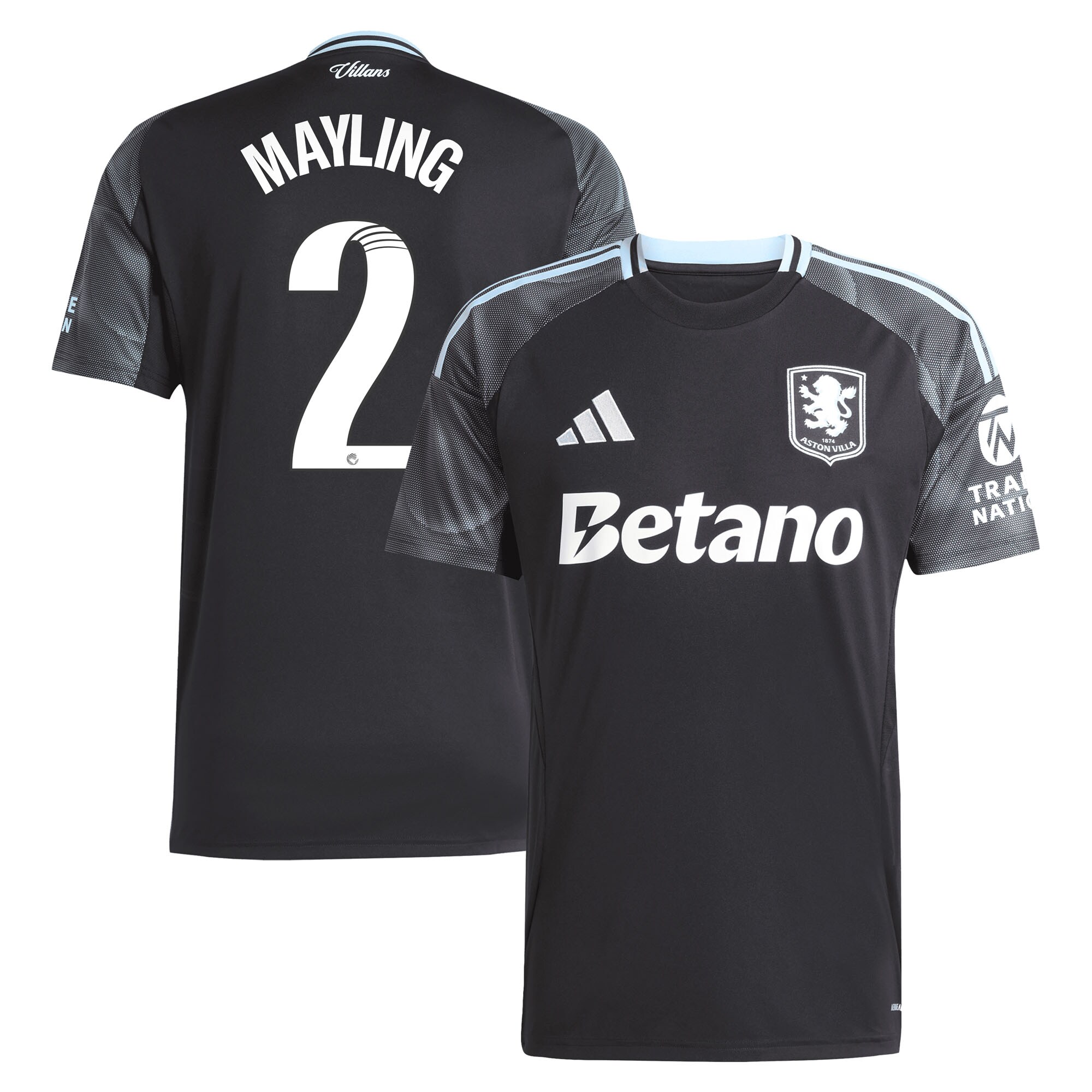 Aston Villa Shirts - aston villa adidas wsl away shirt 2025-26 with mayling 2 printing Collection of Official Fan Gear