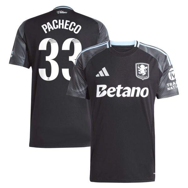 Aston Villa Shirts - aston villa adidas wsl away shirt 2025-26 with pacheco 33 printing Collection of Official Fan Gear