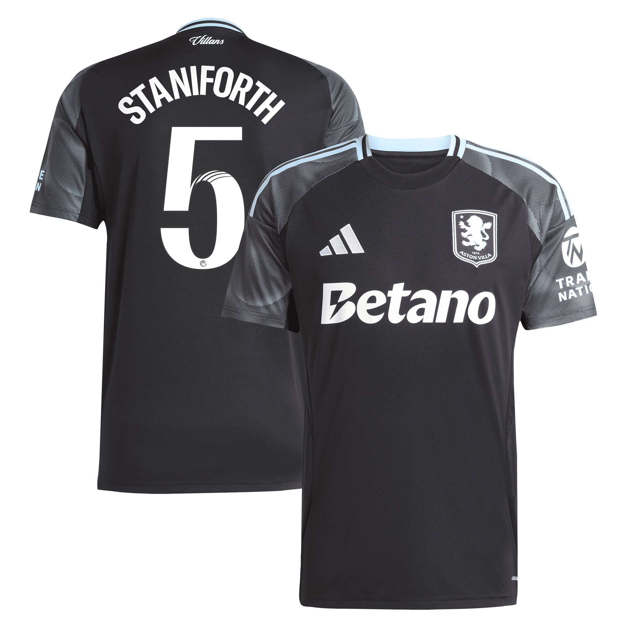 Aston Villa Shirts - aston villa adidas wsl away shirt 2025-26 with staniforth 5 printing Collection of Official Fan Gear