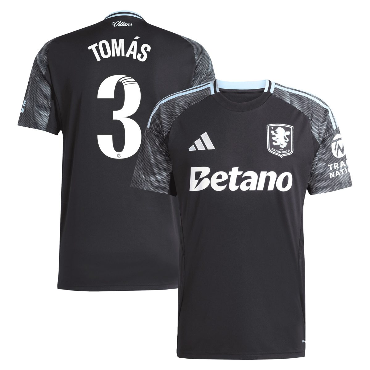 Aston Villa Shirts - aston villa adidas wsl away shirt 2025-26 with tomás 3 printing Collection of Official Fan Gear