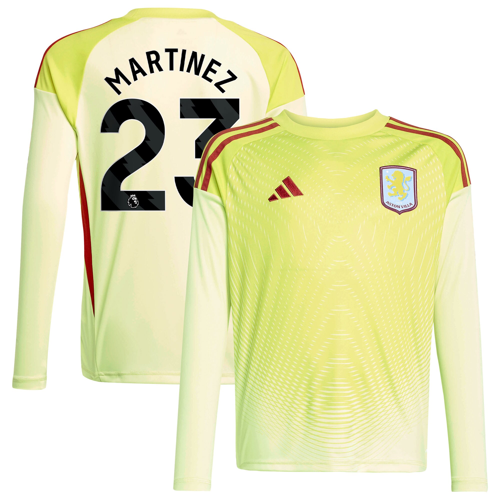 Aston Villa Shirts - aston villa away goalkeeper shirt 2025-26 – kids with martinez 23 printing Collection of Official Fan Gear