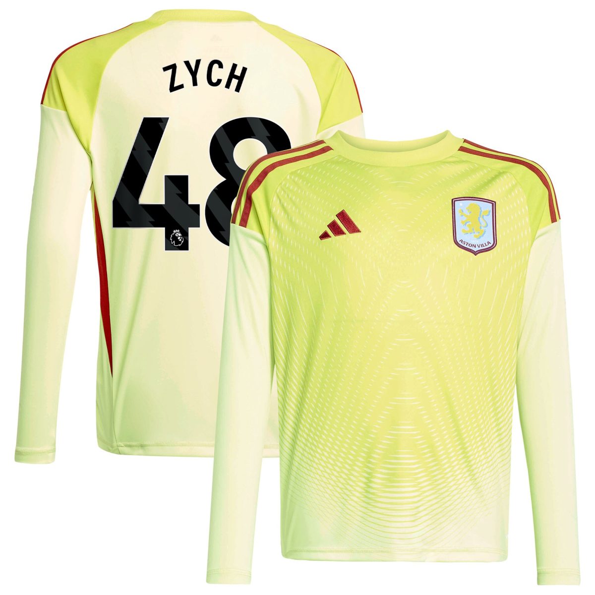 Aston Villa Shirts - aston villa away goalkeeper shirt 2025-26 – kids with zych 48 printing Collection of Official Fan Gear