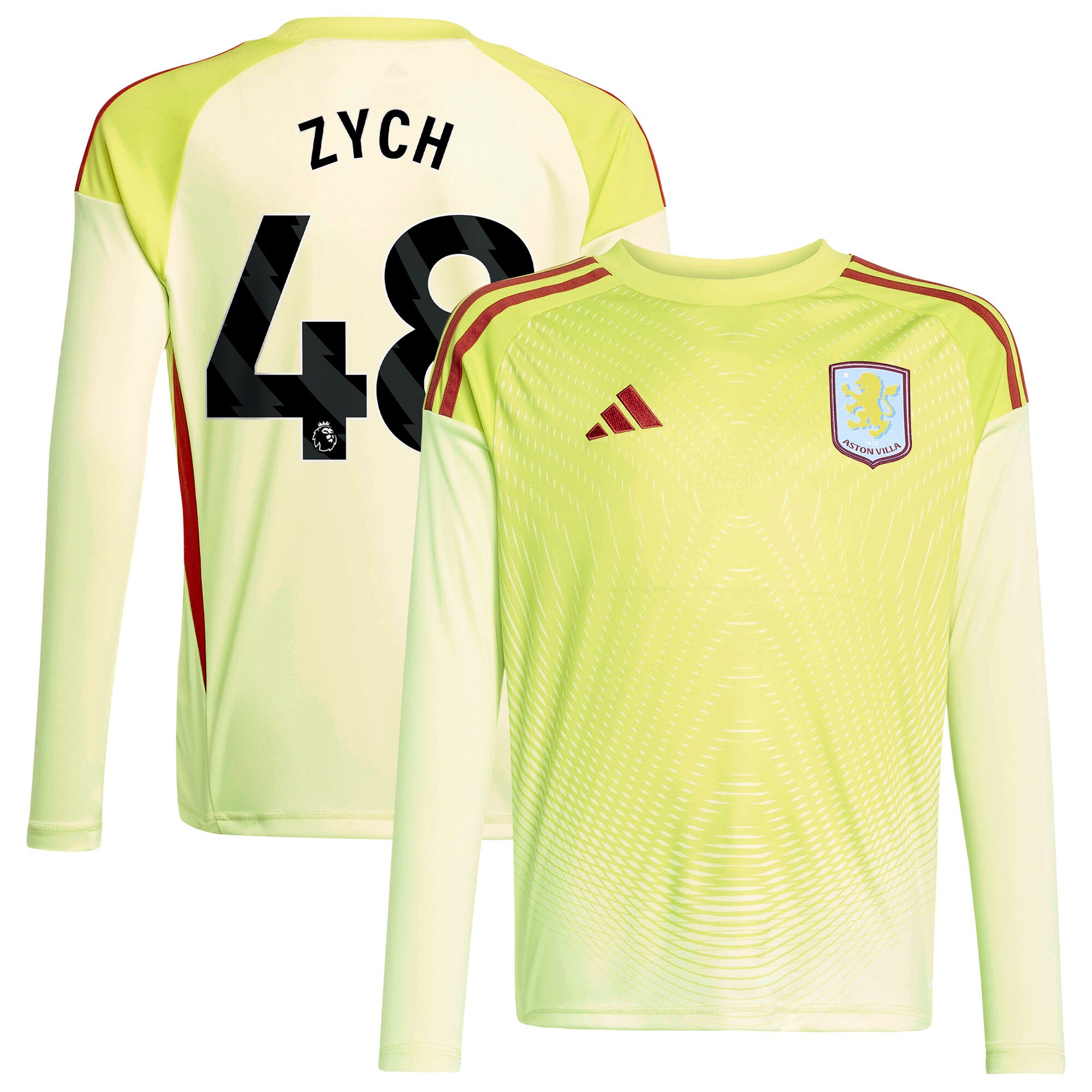 Aston Villa Shirts - aston villa away goalkeeper shirt 2025-26 – kids with zych 48 printing Collection of Official Fan Gear