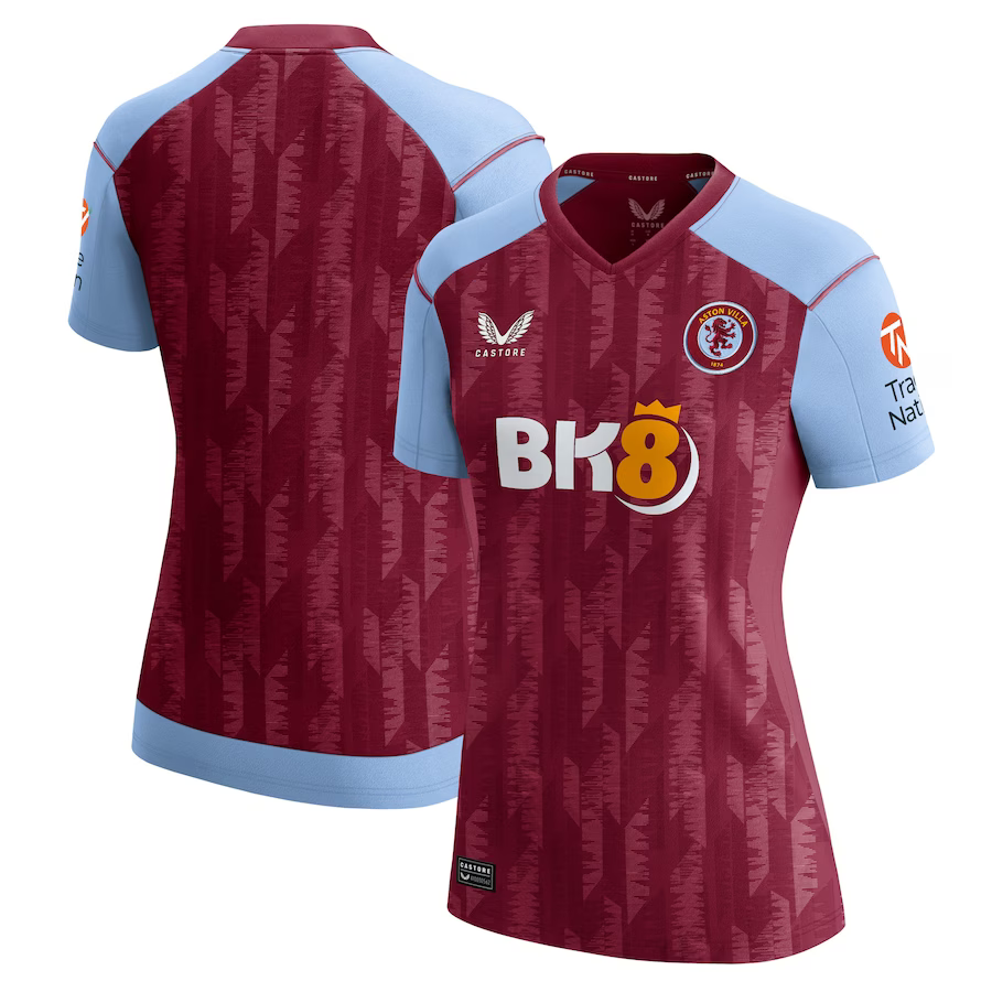 Aston Villa Shirts - aston villa castore home shirt 2023-24 – womens with custom printing Collection of Official Fan Gear
