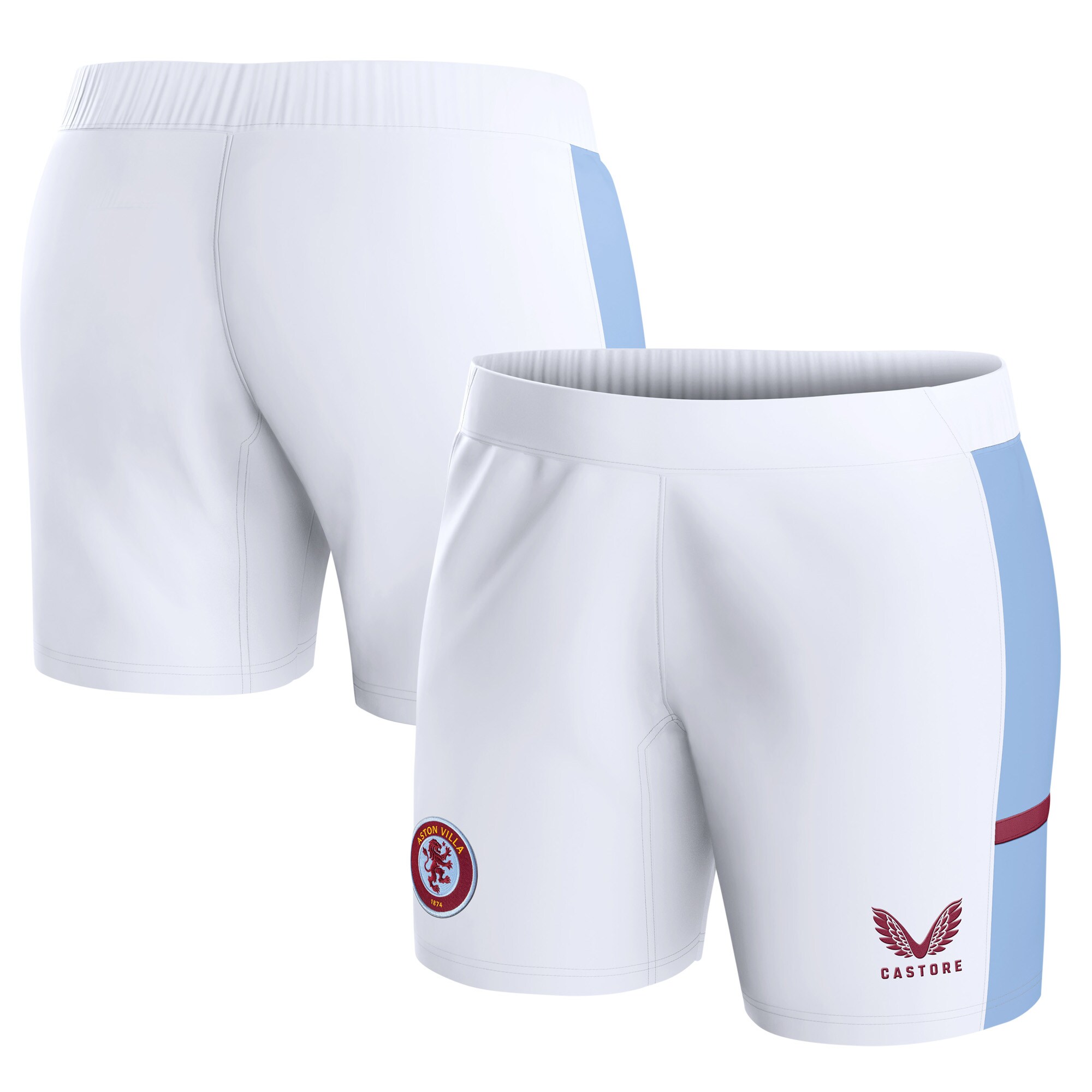 Aston Villa Shirts - aston villa castore home shorts 2023-24 – womens with custom printing Collection of Official Fan Gear