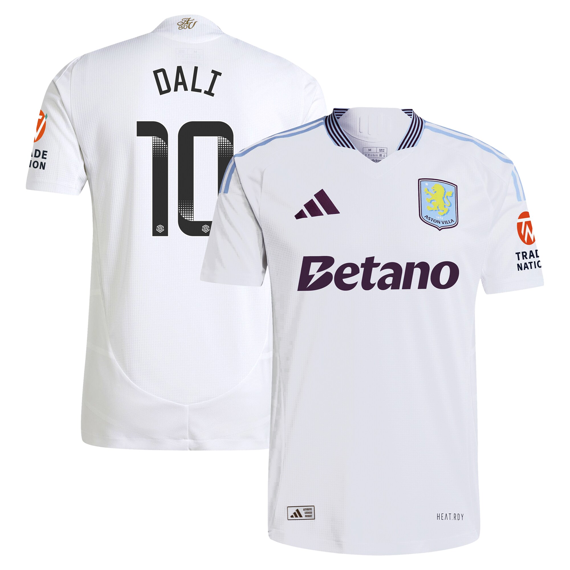 Aston Villa Shirts - aston villa wsl adidas away authentic shirt 2024-25 with dali 10 printing Collection of Official Fan Gear