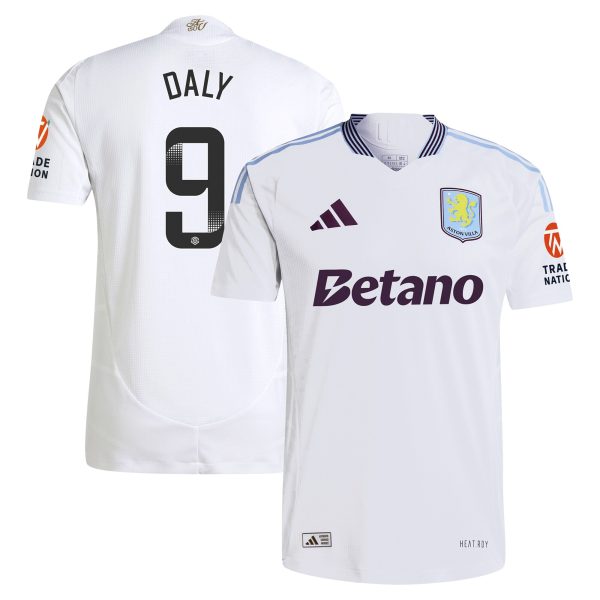 Aston Villa Shirts - aston villa wsl adidas away authentic shirt 2024-25 with daly 9 printing Collection of Official Fan Gear