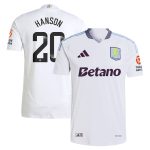 Aston Villa Shirts - aston villa wsl adidas away authentic shirt 2024-25 with hanson 20 printing Collection of Official Fan Gear