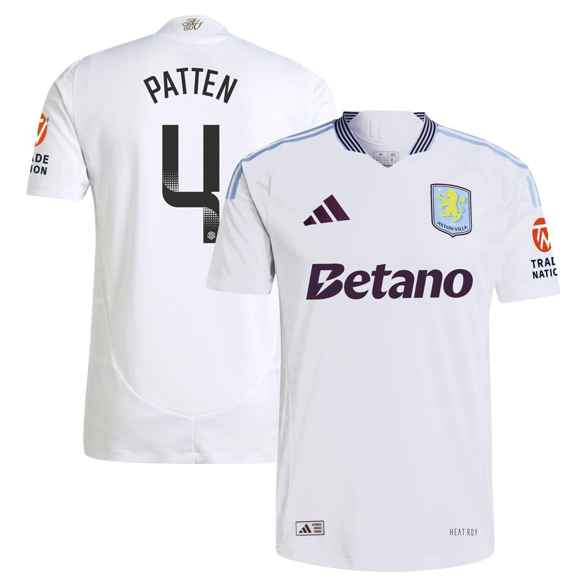 Aston Villa Shirts - aston villa wsl adidas away authentic shirt 2024-25 with patten 4 printing Collection of Official Fan Gear