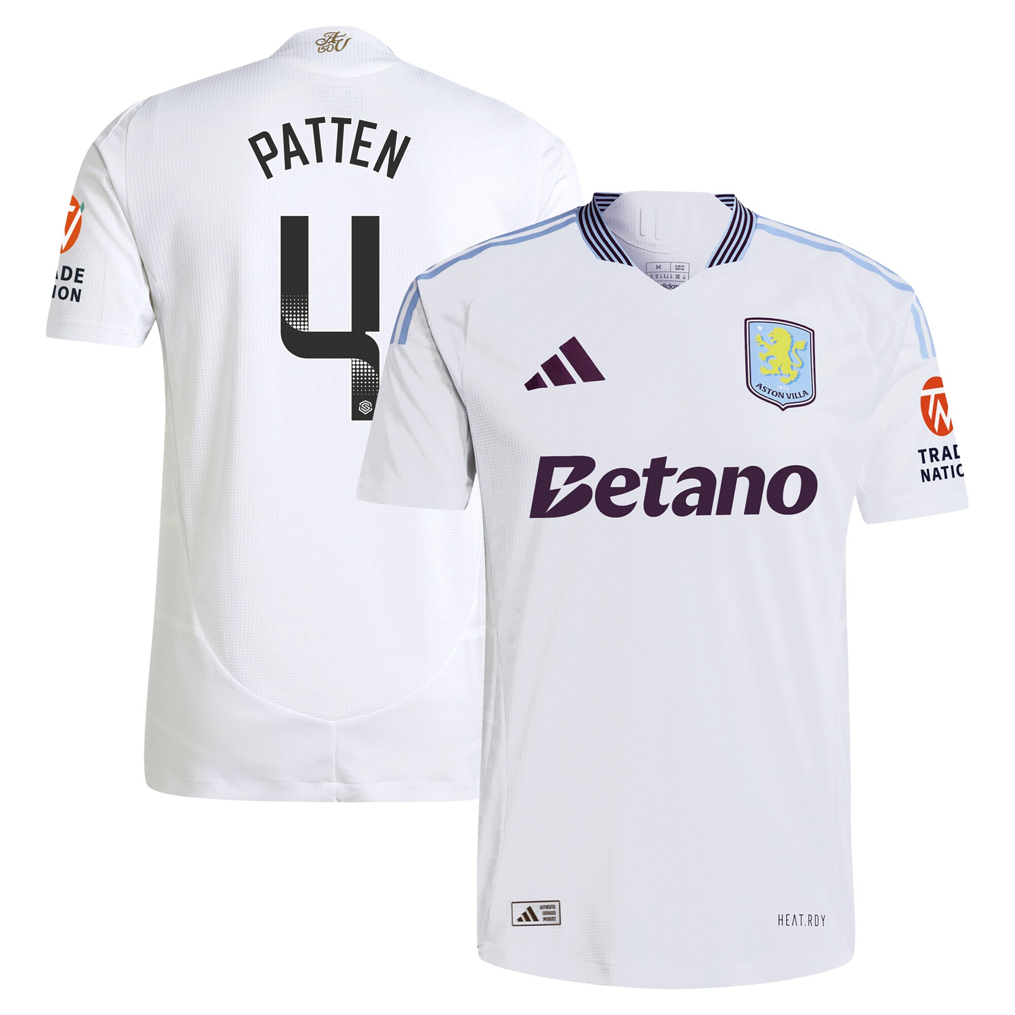 Aston Villa Shirts - aston villa wsl adidas away authentic shirt 2024-25 with patten 4 printing Collection of Official Fan Gear