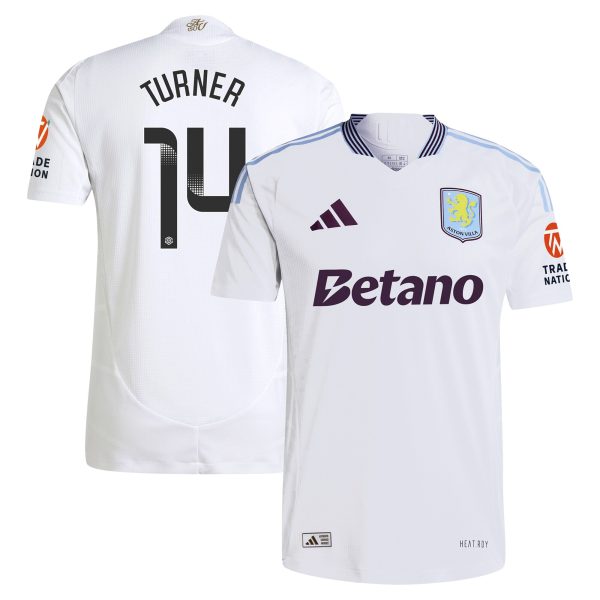Aston Villa Shirts - aston villa wsl adidas away authentic shirt 2024-25 with turner 14 printing Collection of Official Fan Gear