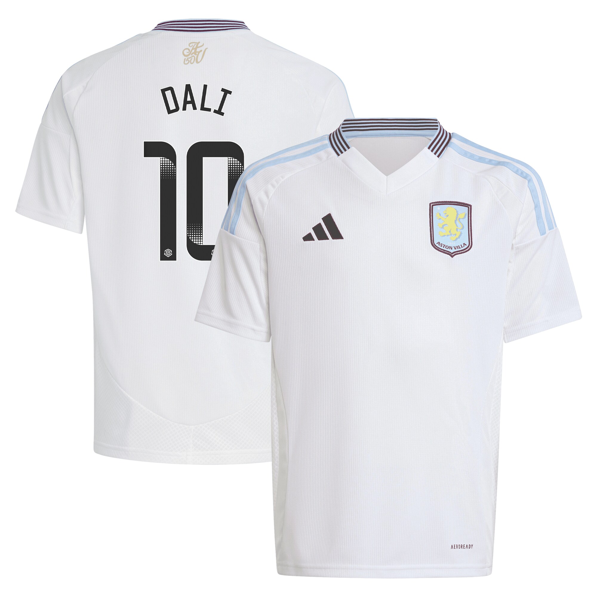 Aston Villa Shirts - aston villa wsl adidas away shirt 2024-25 – kids with dali 10 printing Collection of Official Fan Gear