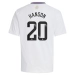 Aston Villa Shirts - aston villa wsl adidas away shirt 2024-25 – kids with hanson 20 printing Collection of Official Fan Gear