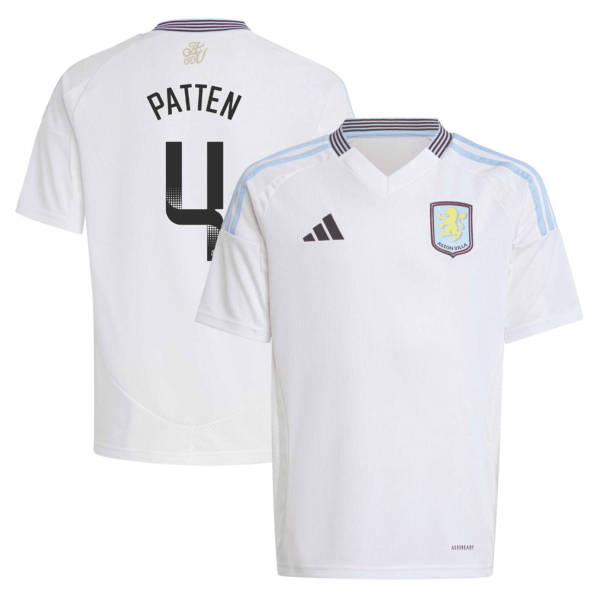 Aston Villa Shirts - aston villa wsl adidas away shirt 2024-25 – kids with patten 4 printing Collection of Official Fan Gear