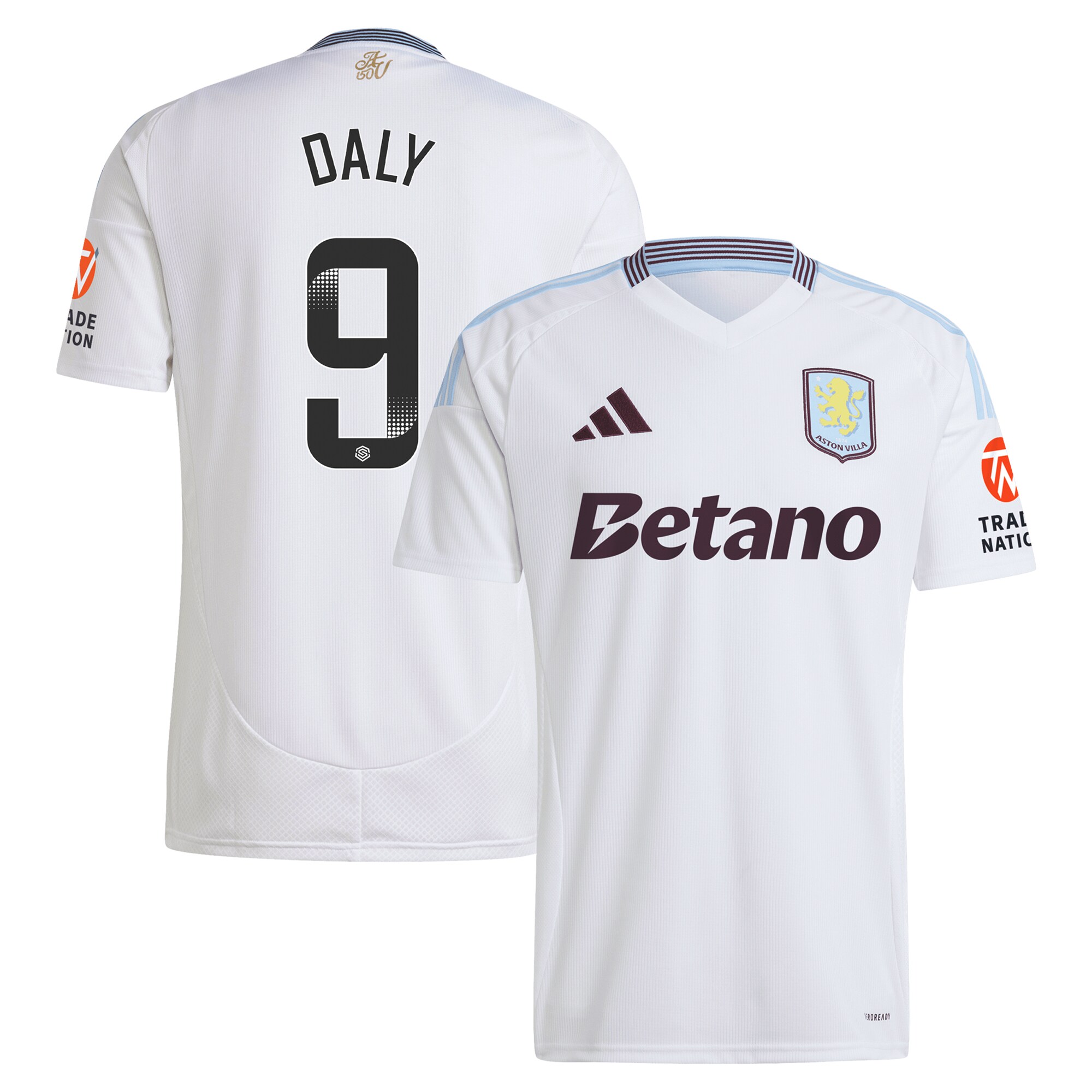 Aston Villa Shirts - aston villa wsl adidas away shirt 2024-25 with daly 9 printing Collection of Official Fan Gear