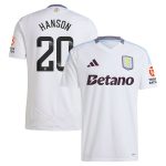 Aston Villa Shirts - aston villa wsl adidas away shirt 2024-25 with hanson 20 printing Collection of Official Fan Gear