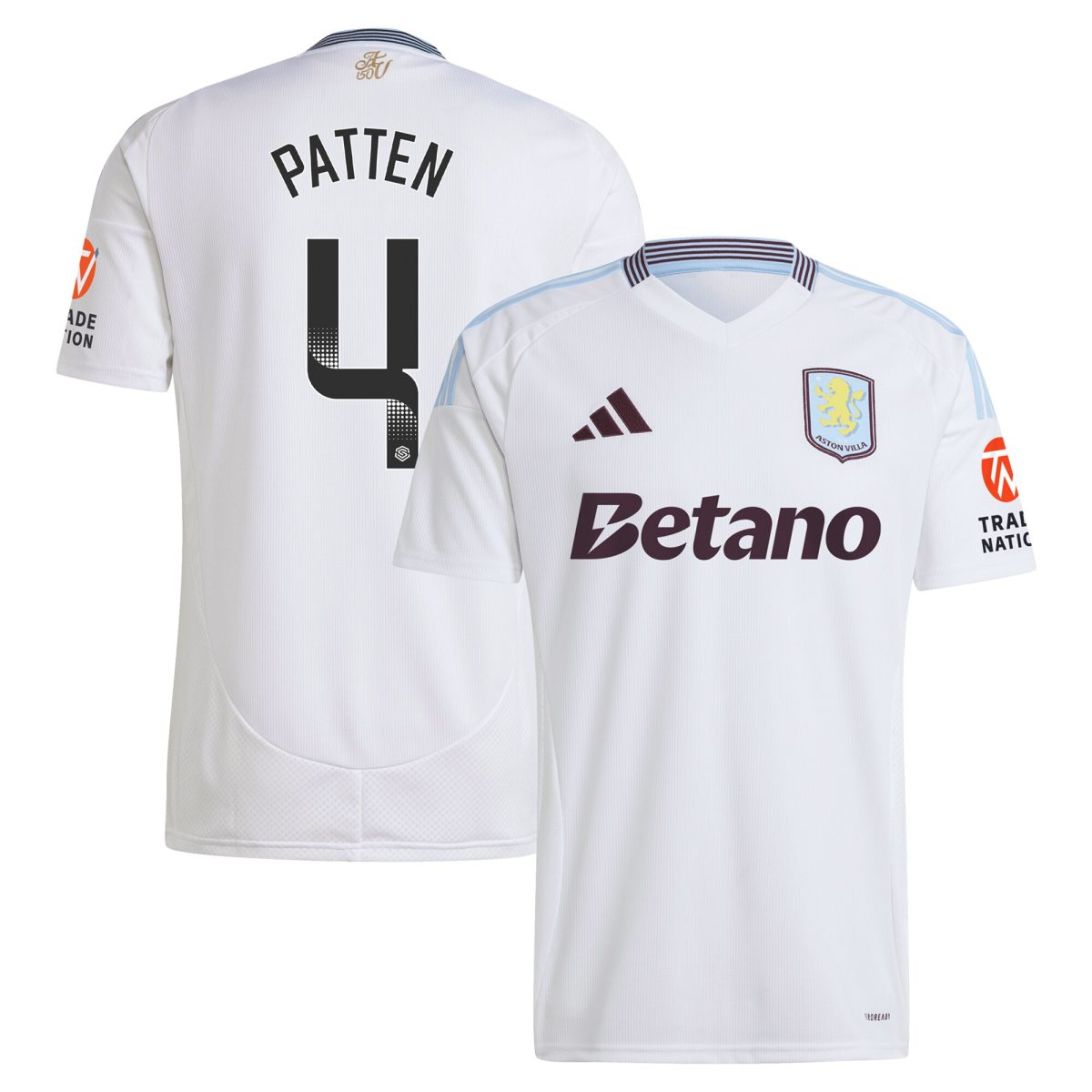 Aston Villa Shirts - aston villa wsl adidas away shirt 2024-25 with patten 4 printing Collection of Official Fan Gear