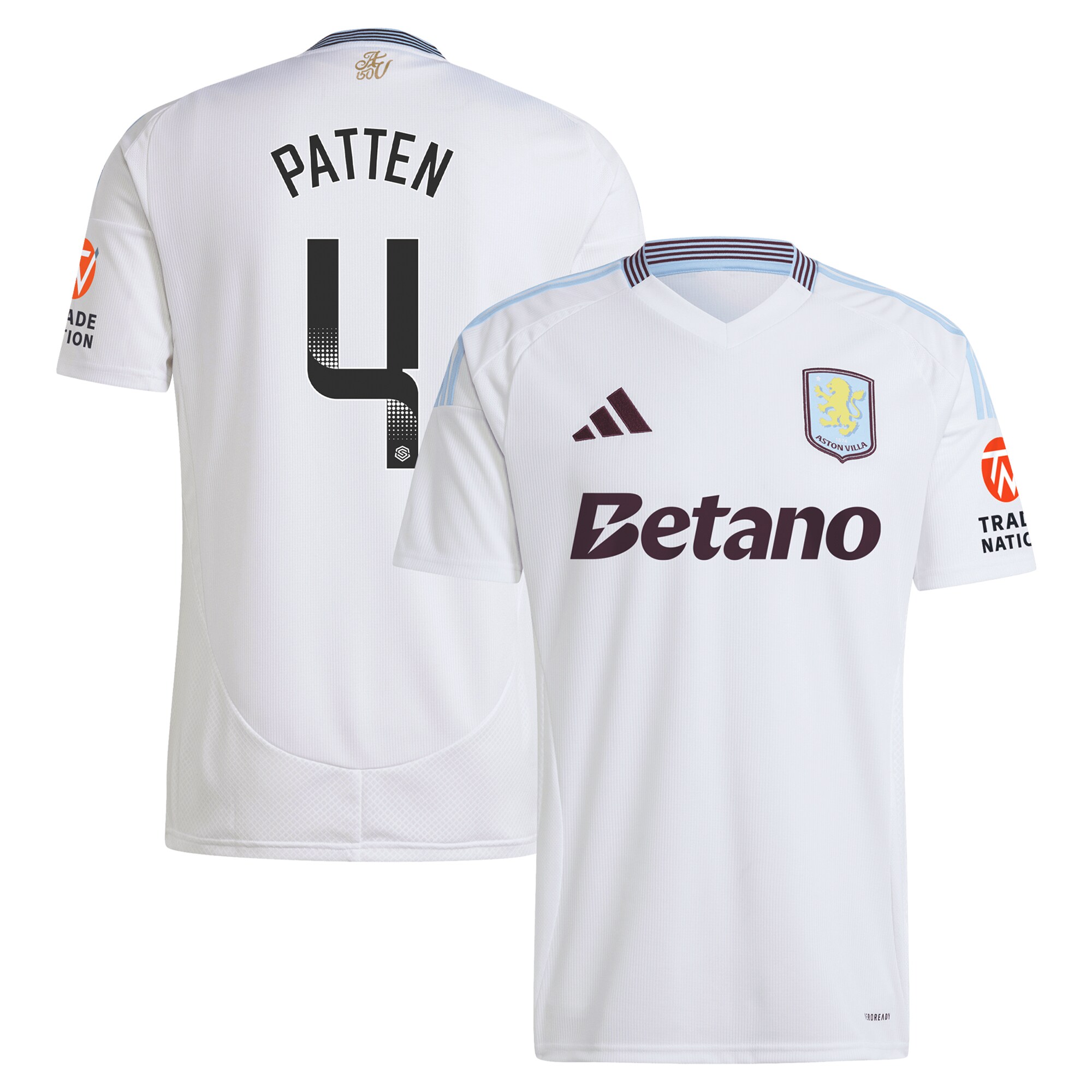 Aston Villa Shirts - aston villa wsl adidas away shirt 2024-25 with patten 4 printing Collection of Official Fan Gear