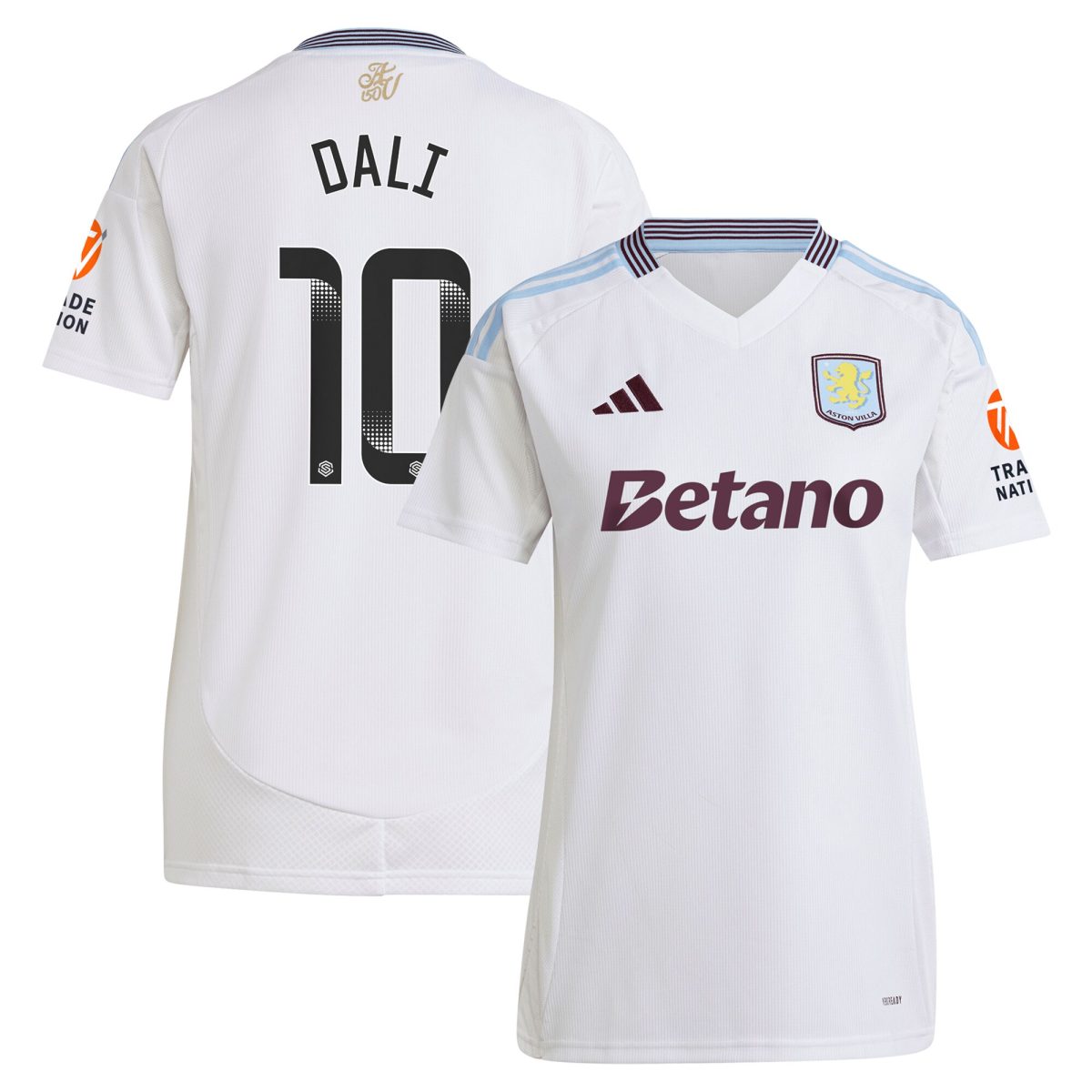 Aston Villa Shirts - aston villa wsl adidas away shirt 2024-25 – womens with dali 10 printing Collection of Official Fan Gear