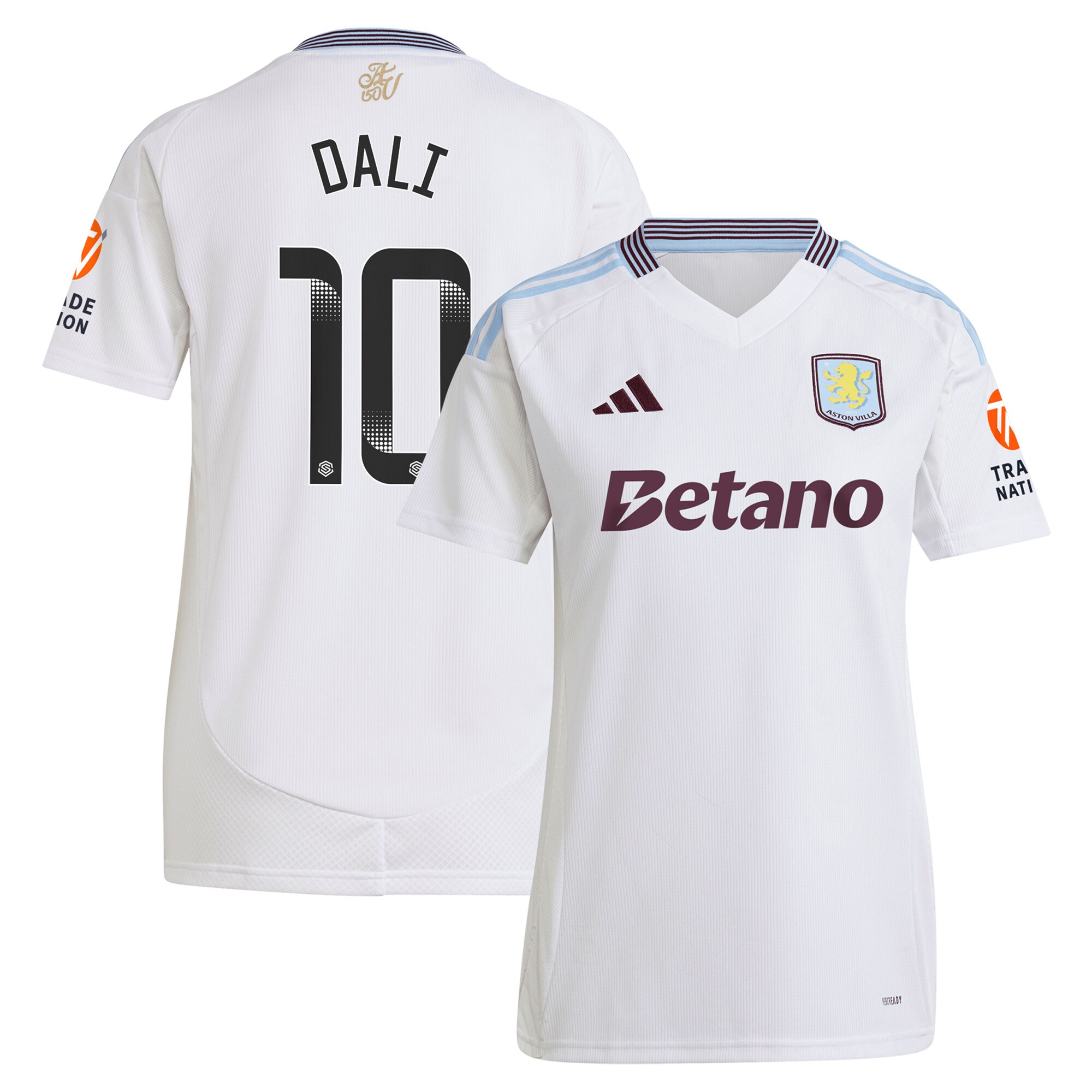 Aston Villa Shirts - aston villa wsl adidas away shirt 2024-25 – womens with dali 10 printing Collection of Official Fan Gear