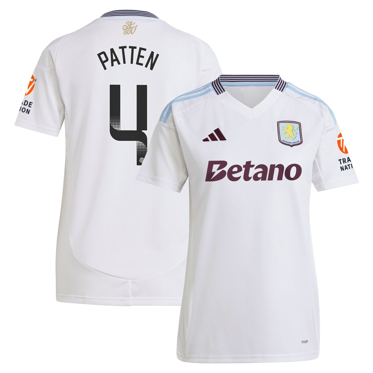 Aston Villa Shirts - aston villa wsl adidas away shirt 2024-25 – womens with patten 4 printing Collection of Official Fan Gear