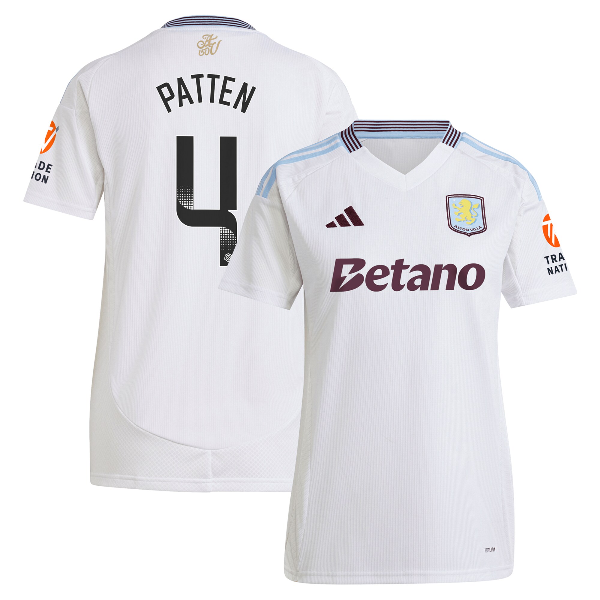 Aston Villa Shirts - aston villa wsl adidas away shirt 2024-25 – womens with patten 4 printing Collection of Official Fan Gear
