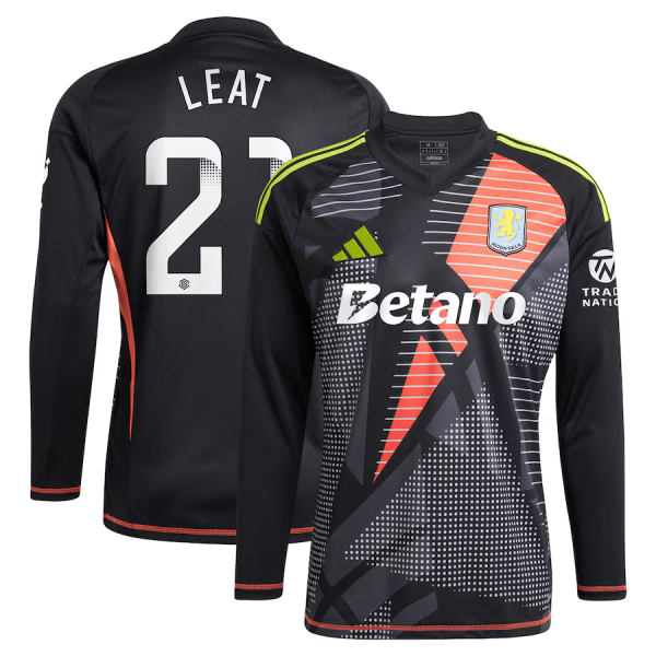 Aston Villa Shirts - aston villa wsl adidas goalkeeper shirt 2024-25 – long sleeve with leat 21 printing – 202030947 Collection of Official Fan Gear
