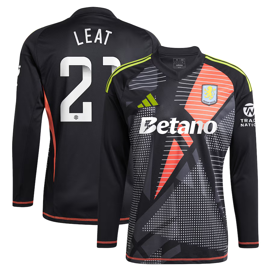 Aston Villa Shirts - aston villa wsl adidas goalkeeper shirt 2024-25 – long sleeve with leat 21 printing – 202030947 Collection of Official Fan Gear