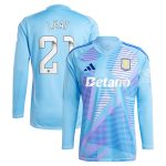 Aston Villa Shirts - aston villa wsl adidas goalkeeper shirt 2024-25 – long sleeve with leat 21 printing – 202030996 Collection of Official Fan Gear