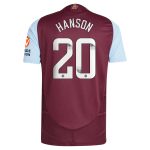 Aston Villa Shirts - aston villa wsl adidas home authentic shirt 2024-25 with hanson 20 printing Collection of Official Fan Gear