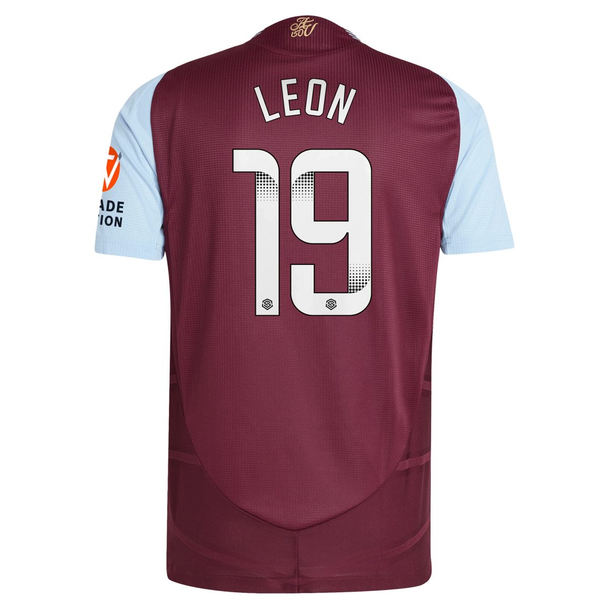 Aston Villa Shirts - aston villa wsl adidas home authentic shirt 2024-25 with leon 19 printing Collection of Official Fan Gear