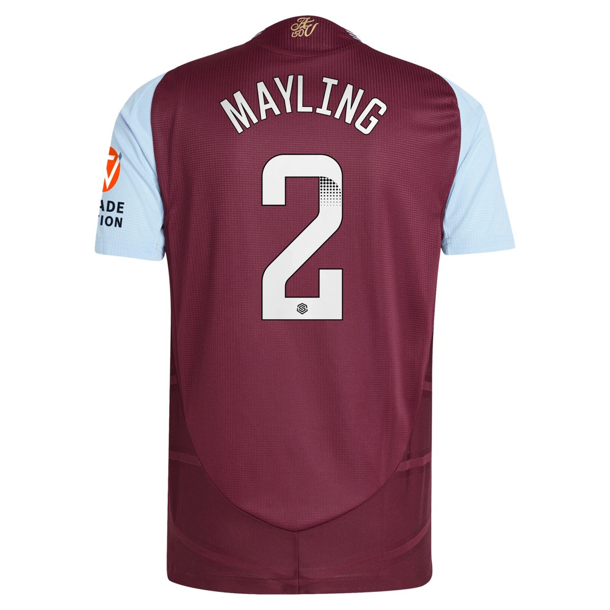 Aston Villa Shirts - aston villa wsl adidas home authentic shirt 2024-25 with mayling 2 printing Collection of Official Fan Gear