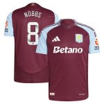 Aston Villa Shirts - aston villa wsl adidas home authentic shirt 2024-25 with nobbs 8 printing Collection of Official Fan Gear