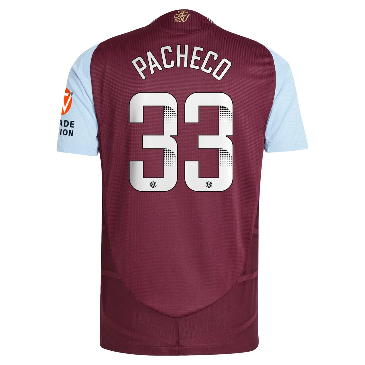 Aston Villa Shirts - aston villa wsl adidas home authentic shirt 2024-25 with pacheco 33 printing Collection of Official Fan Gear