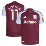 Aston Villa Shirts - aston villa wsl adidas home authentic shirt 2024-25 with robinson 11 printing Collection of Official Fan Gear