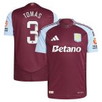 Aston Villa Shirts - aston villa wsl adidas home authentic shirt 2024-25 with tomás 3 printing Collection of Official Fan Gear